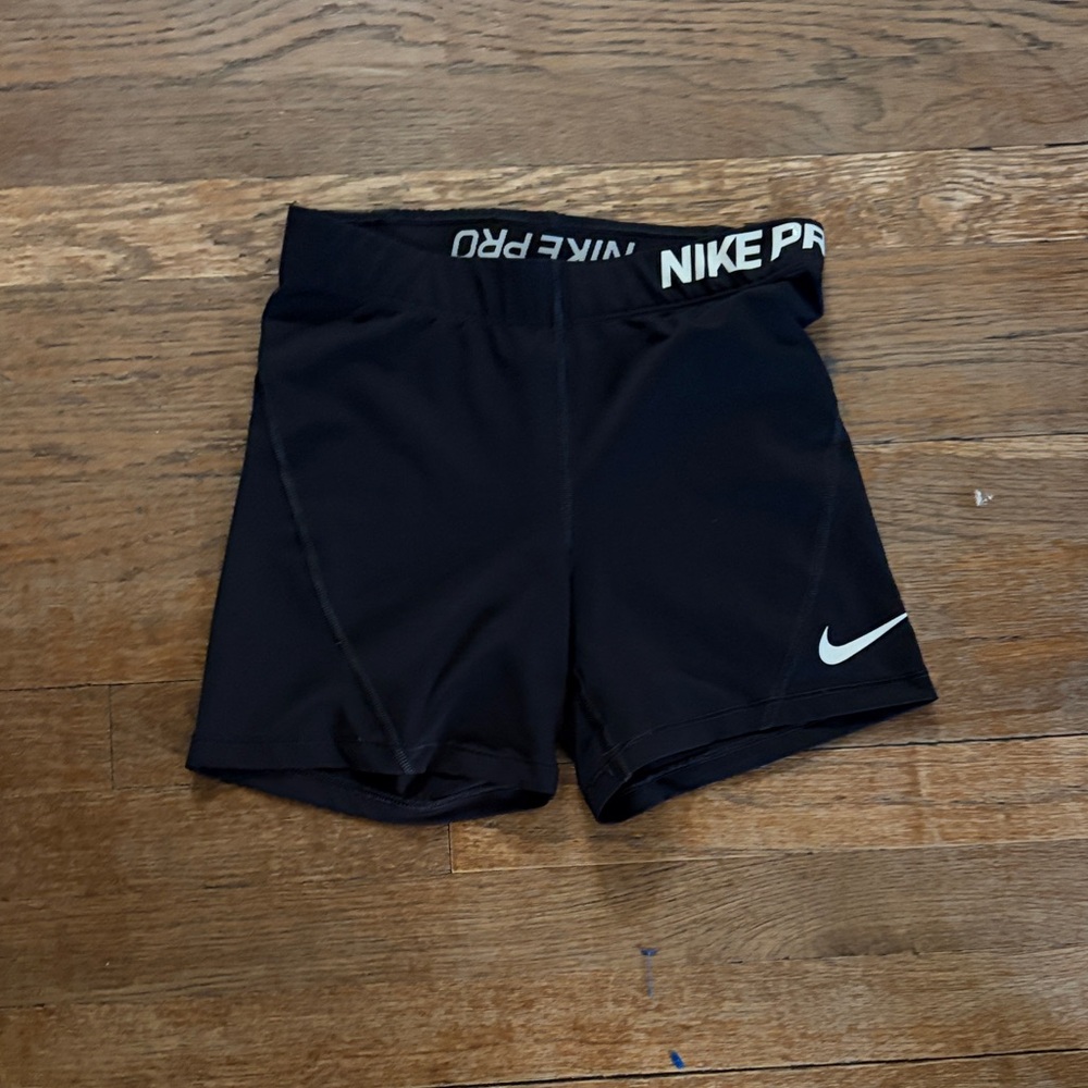 Nike Black Pro Bike Shorts with White Swoosh